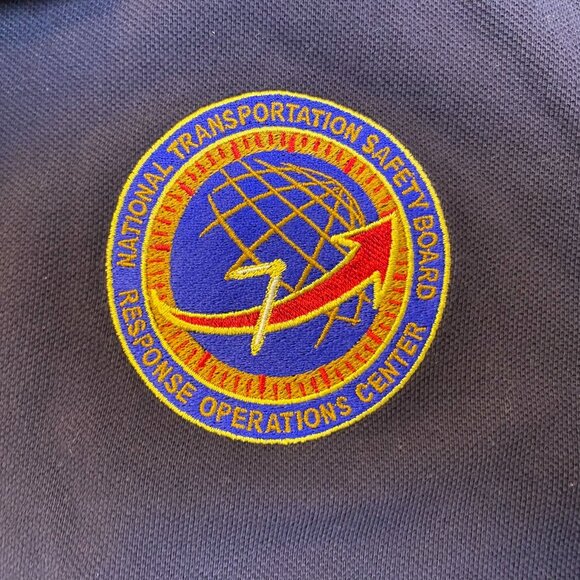 Lands End Men's Polo Shirt XL With National Transportation Safety Board Logo Nav - Picture 3 of 10